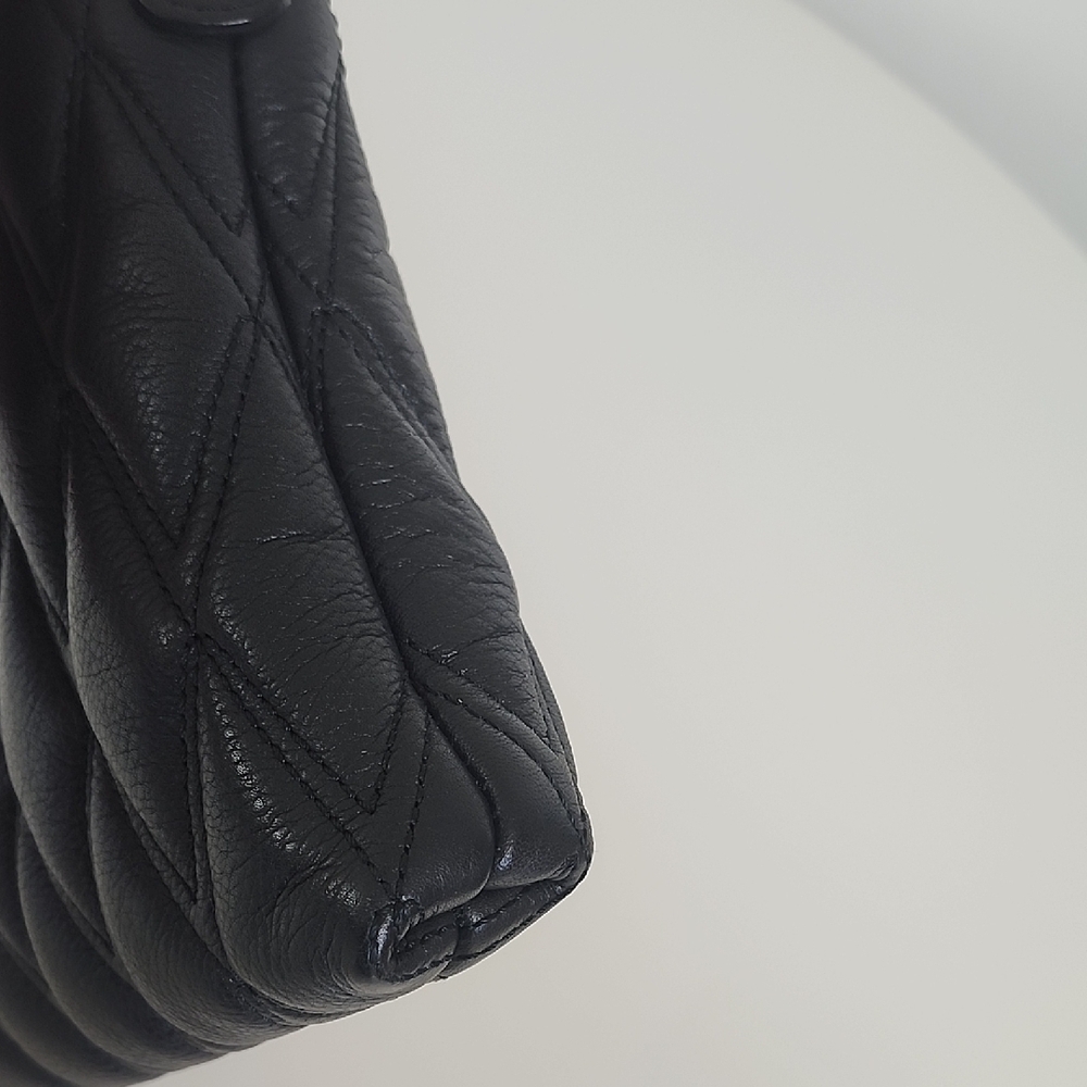 Valentino Black Quilted Leather Shoulder Bag With Removable Chain Straps 10x 7 - Picture 15 of 16
